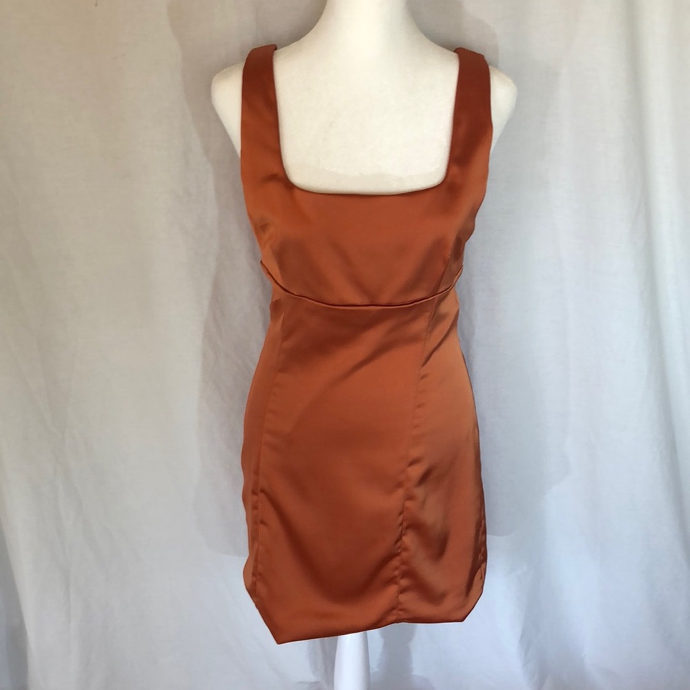 Mia Square Neck Satin Dress